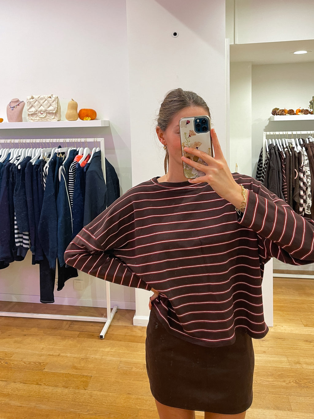 Longsleeve brown and bordeaux