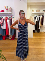 Polka dress navy