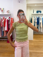 Ruffles top green