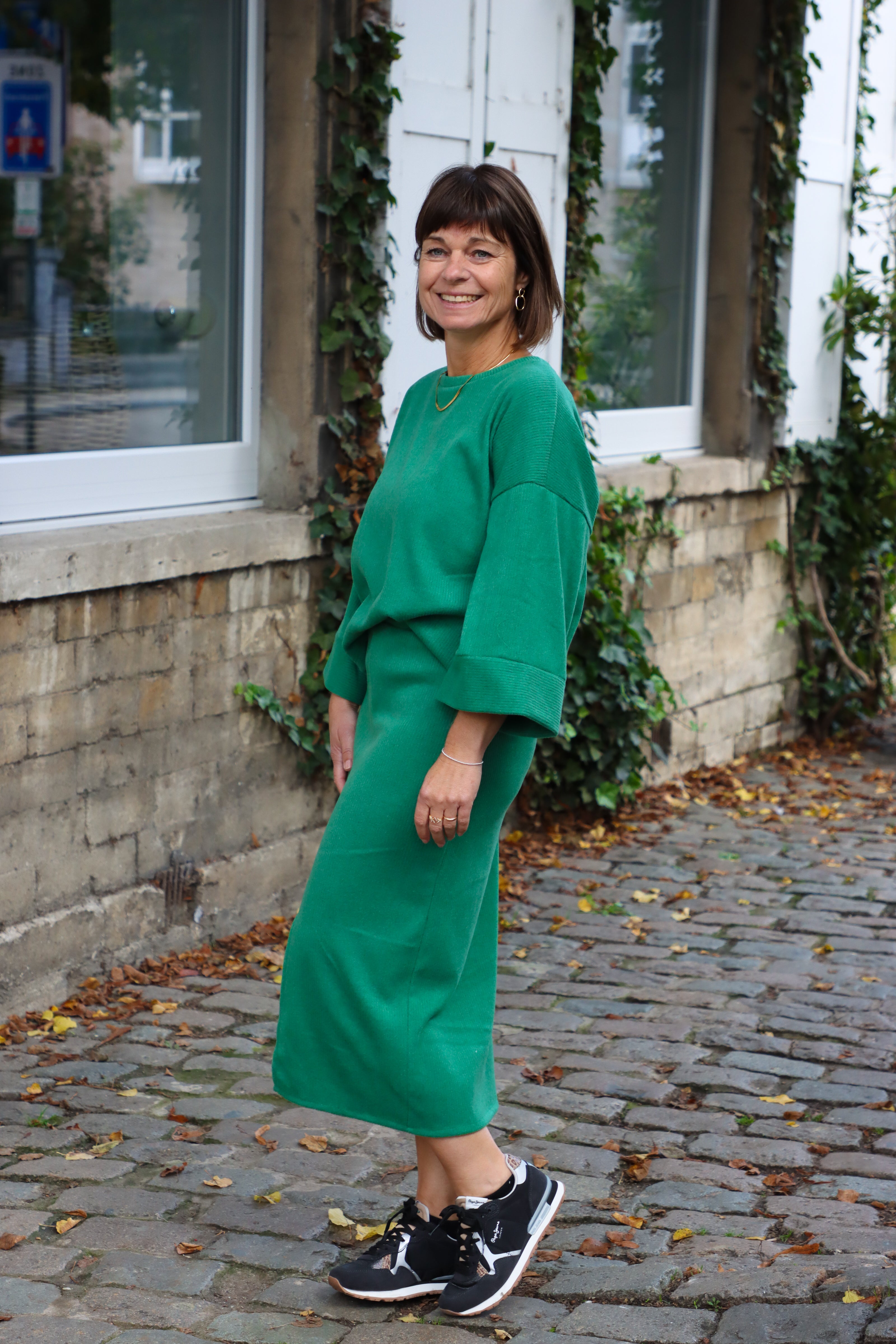 Soft corduroy set green