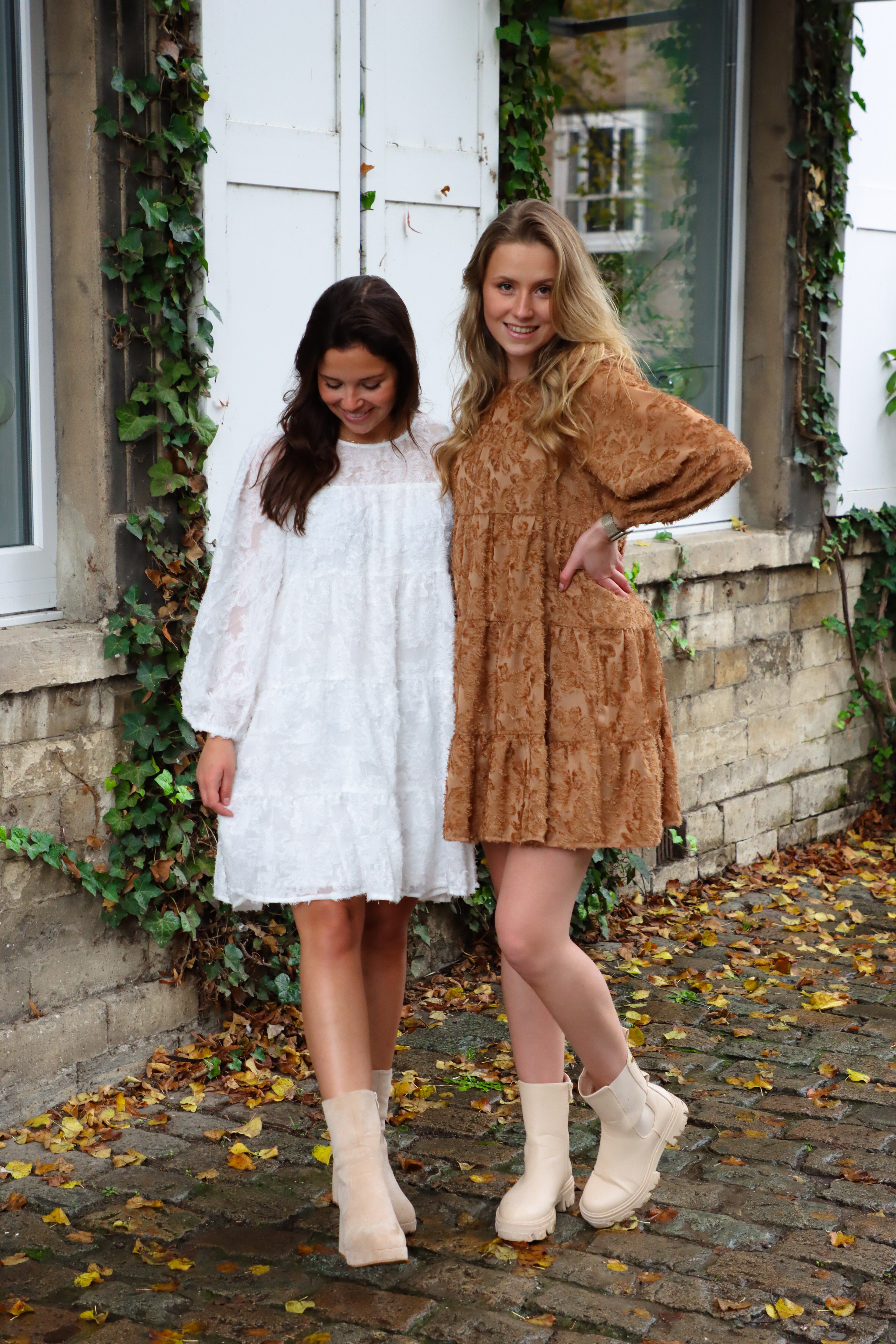Fluffy dress camel