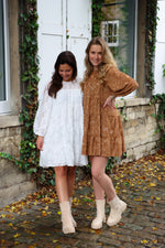 Fluffy dress camel