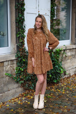 Fluffy dress camel