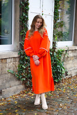 Embroidery dress orange