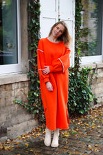 Embroidery dress orange