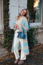 Cardigan blue/crème