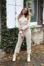 Corduroy jumpsuit crème