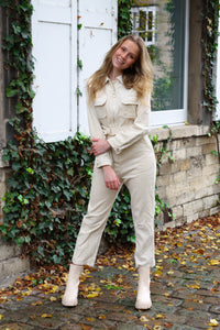 Corduroy jumpsuit crème