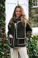 Kaki jacket + scarf
