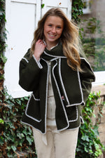 Kaki jacket + scarf