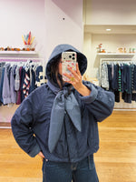 Warm jacket vichy navy