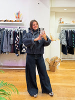Warm jacket vichy navy