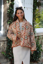 Jacket fall brown print