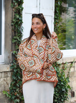 Jacket fall brown print