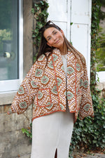 Jacket fall brown print