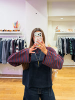 Longsleeve stripes navy & red