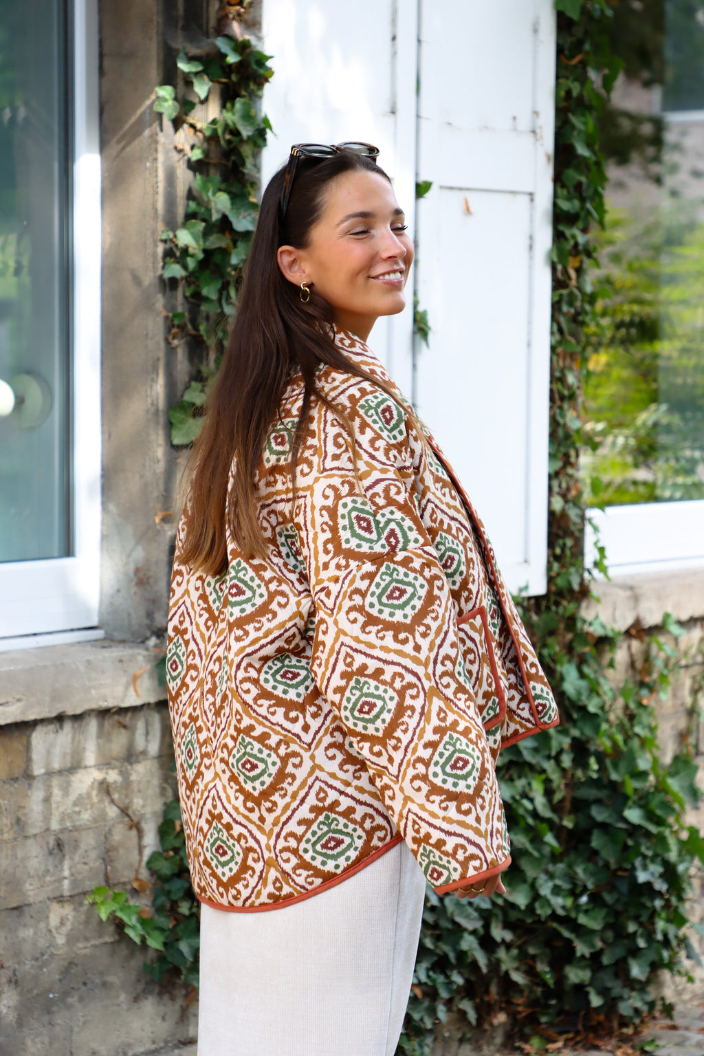 Jacket fall brown print