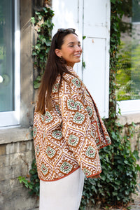 Jacket fall brown print