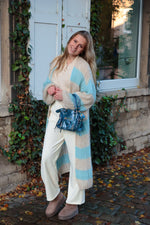 Cardigan blue/crème