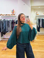 Halter blouse green
