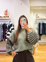 Checkered sweat kaki/green