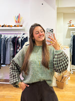 Checkered sweat kaki/green