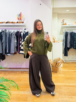 Kaki button sweater