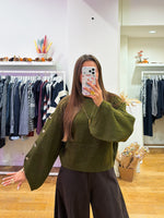 Kaki button sweater