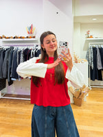 Baseball tee red & fushia
