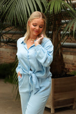 Linnen set baby blue