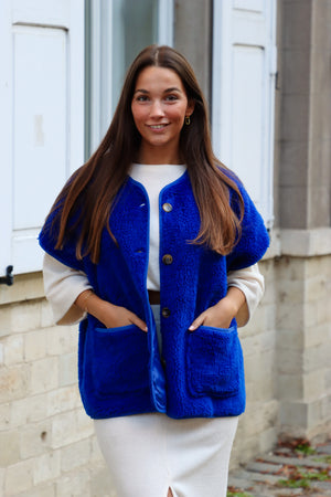 Blue fluffy jacket