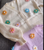 Flower cardigan + flower sweater s/m