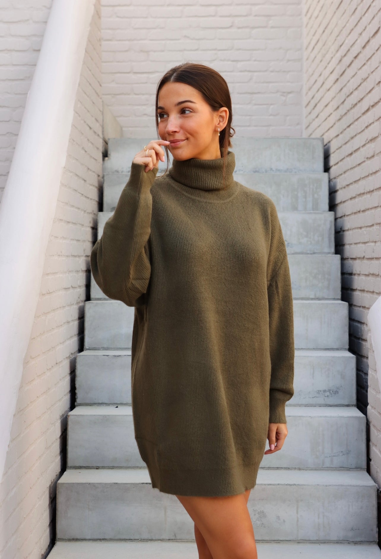 Sweater dress kaki