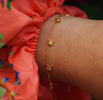 Champagne & apple green bracelet